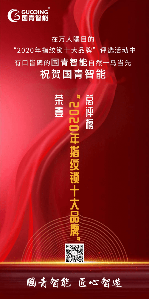 新太阳城喜讯 国青智能荣登“2020年指纹锁十大品牌”总评榜(图4)